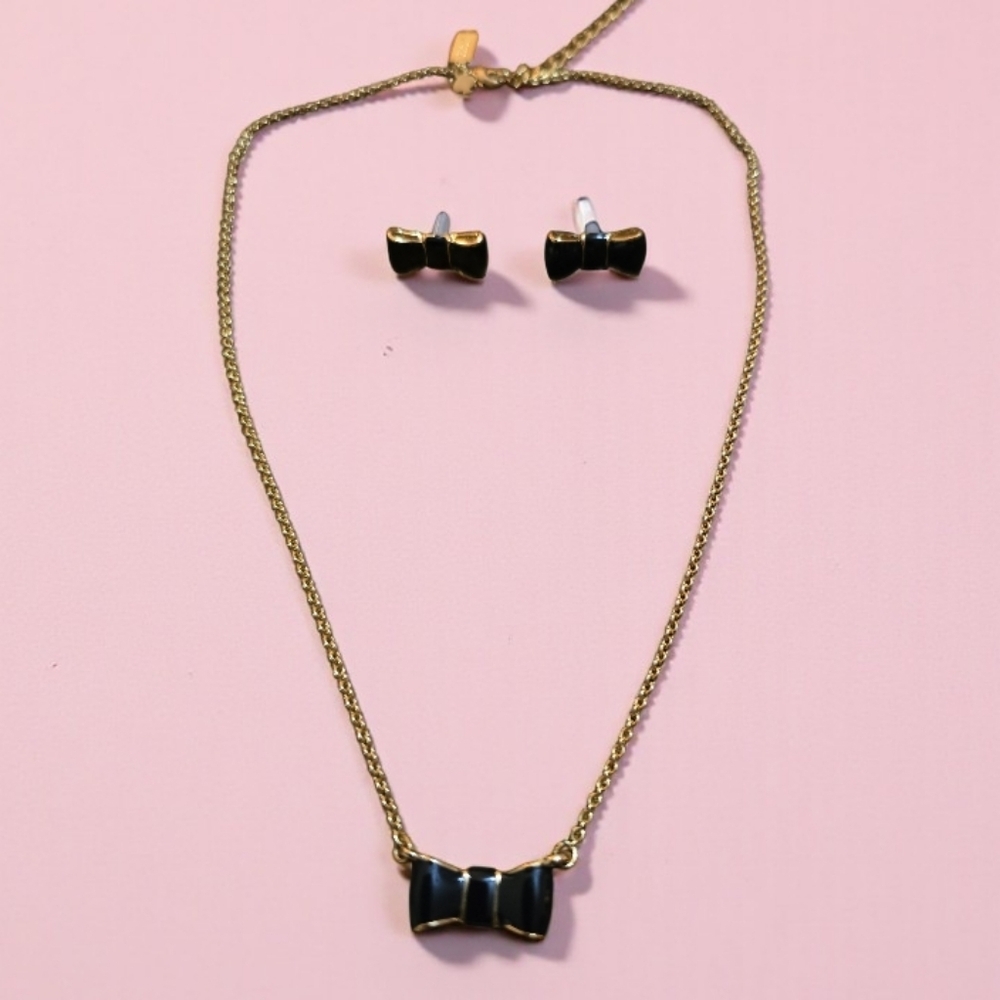 Kate Spade "Take A Bow" Necklace And Earring Set